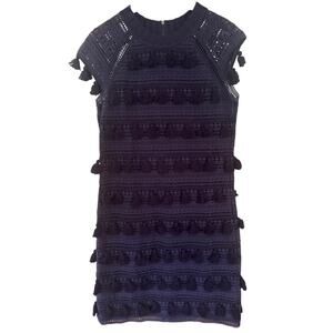 Sea New York Dress 4 Navy Eyelet and Tassle Sheath Dress